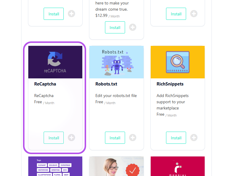 Install recaptcha